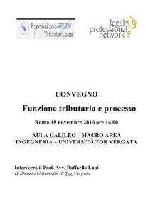 Convegno funzione triburaria e processo tor vergata legalprofessional network