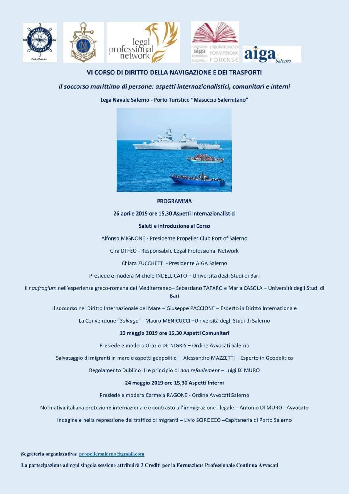 propeller salerno corso diritto della navigazione 2019 credifi formativi avvocati